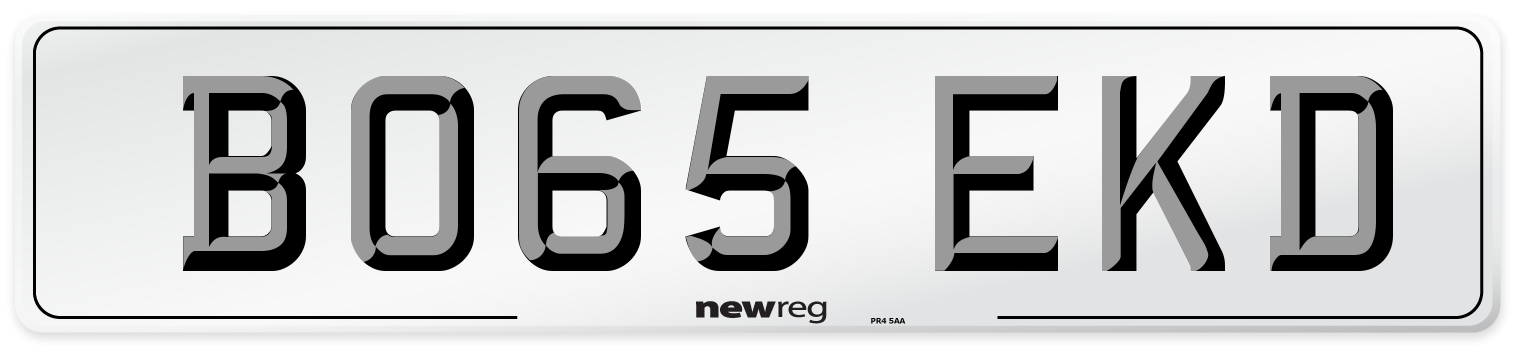 BO65 EKD Number Plate from New Reg